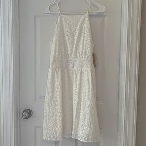 Copper Key white eyelet halter mini dress size medium